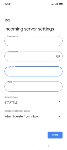 Press the field below 'Port' and key in 110.