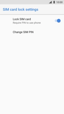 Press the indicator next to 'Lock SIM card' to turn the function on or off.