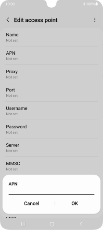 Key in wap.o2.co.uk and press OK.