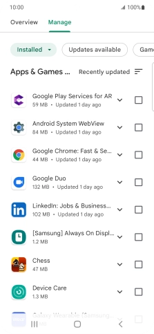 Press the required app.