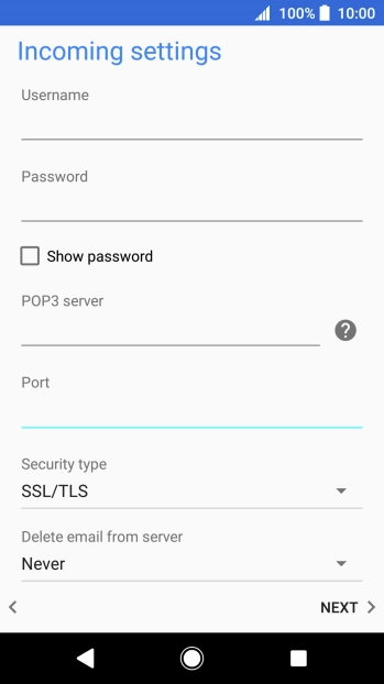 Press the drop down list below 'Security type'. Press the drop down list below 'Security type'.