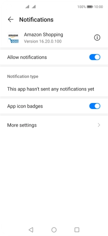 Press the indicator next to 'Allow notifications' to turn the function on or off.