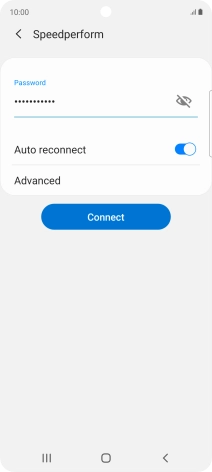 Key in the password for the WiFi network and press Connect.