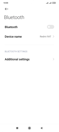 Press the indicator next to 'Bluetooth' to turn on the function.
