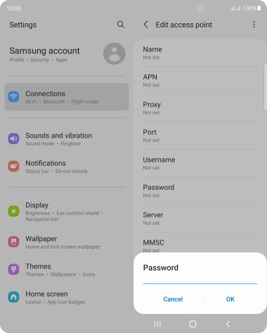 Key in password and press OK.