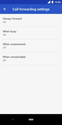 Press the required divert type.