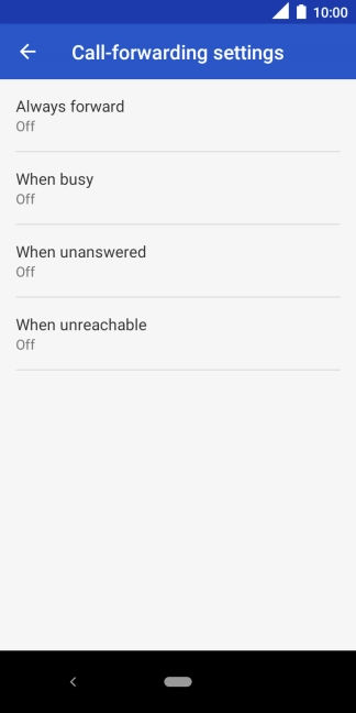 Press the required divert type.