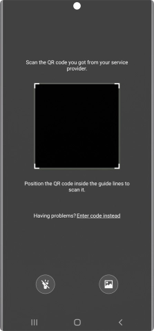 Place the QR code you've received inside the phone camera frame to scan the code.