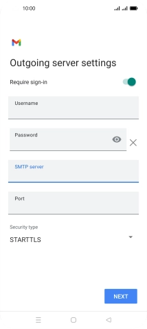 Press the field below 'Port' and key in 25.