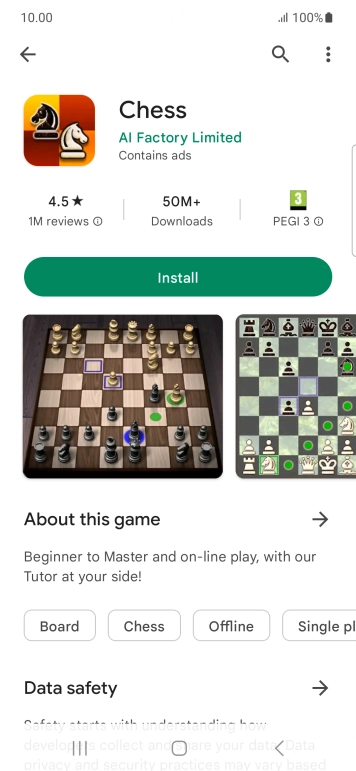 Press Install and follow the instructions on the screen to install the app.