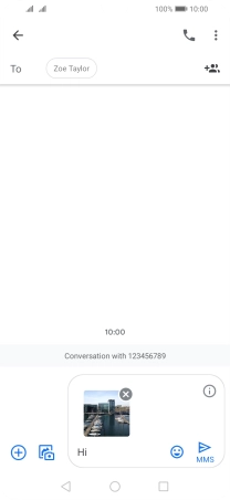 Press the send icon when you've finished your picture message.