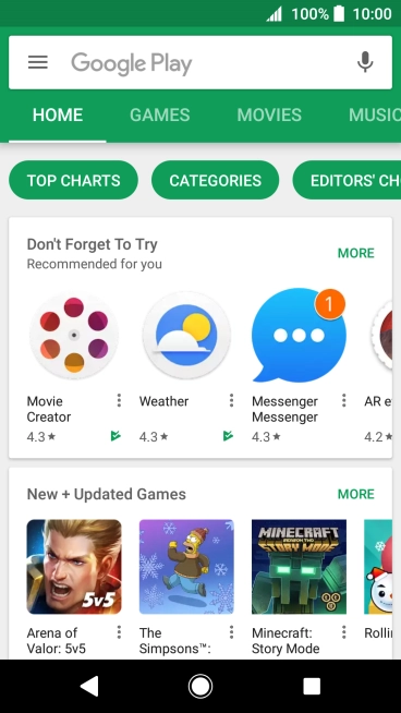 Slide your finger right starting from the left side of the screen.