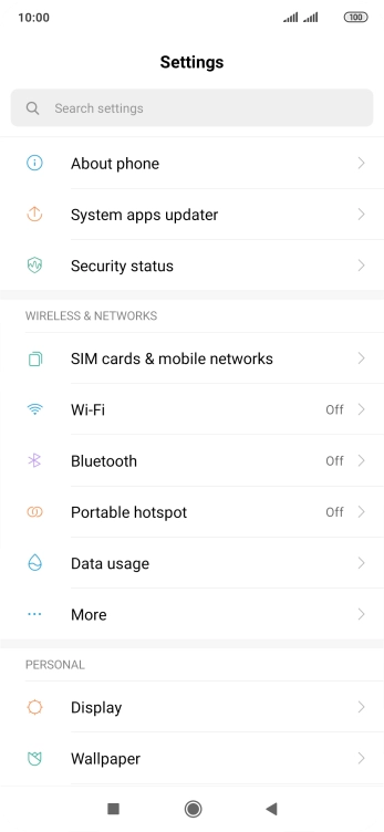Press SIM cards & mobile networks.