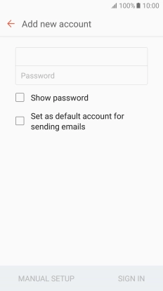 Press Password and key in the password for your email account.