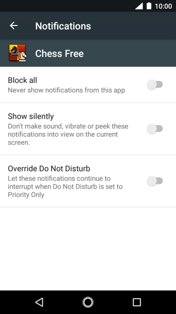 Press the indicator next to 'Block all' to turn the function on or off. Press the indicator next to 'Block all' to turn the function on or off.