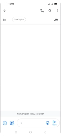 Press the send icon when you've finished your text message.
