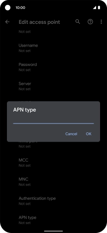 Key in default and press OK.