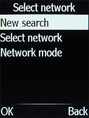 Select Select network and your phone will search for available networks.