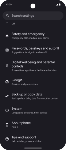 Press Google.
