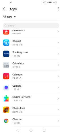 Press the required app.