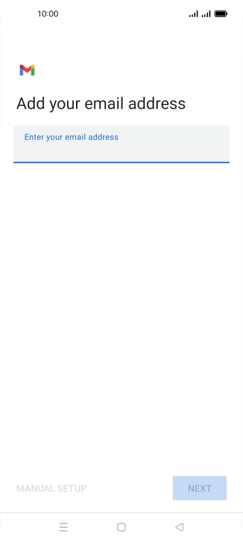 Press the field below 'Enter your email address' and key in your email address.