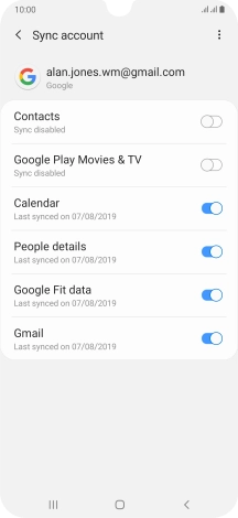 Press the indicator next to 'Contacts' to turn on the function.