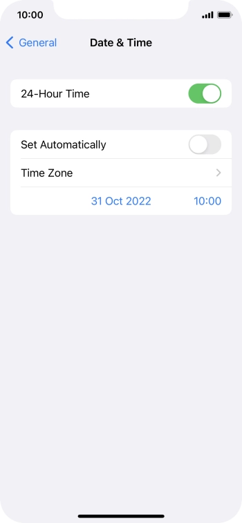 Press the indicator next to 'Set Automatically' to turn on the function.