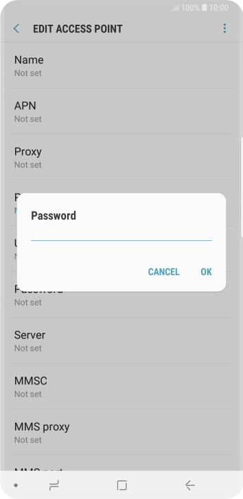 Key in p and press OK.
