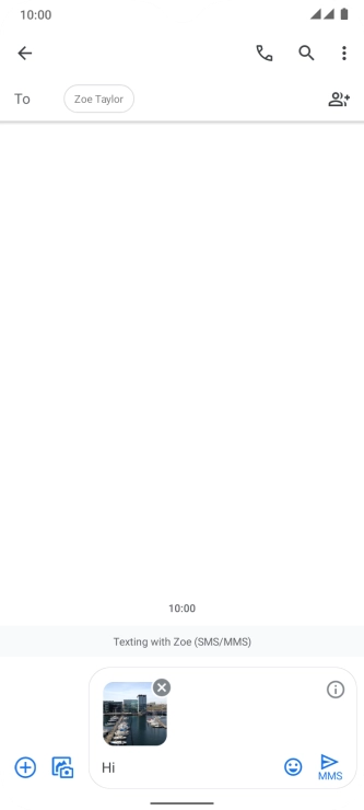 Press the send icon when you've finished your picture message.