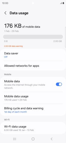 The total data usage is displayed.