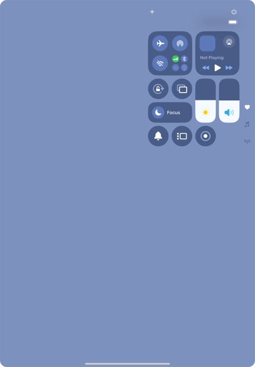 Press the airplane mode icon to turn the function on or off.