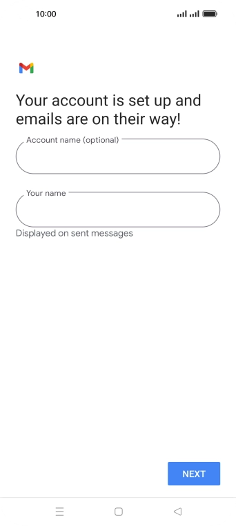 Press the field below 'Account name (optional)' and key in the required name.