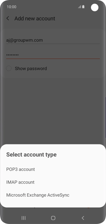 Press IMAP account.