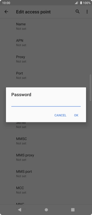 Key in password and press OK. Key in password and press OK.
