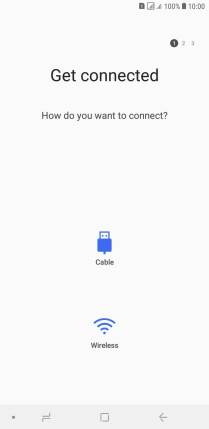 Press the required transfer type and follow the instructions on the screen to transfer content.