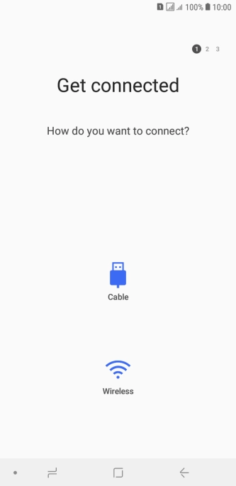 Press the required transfer type and follow the instructions on the screen to transfer content.