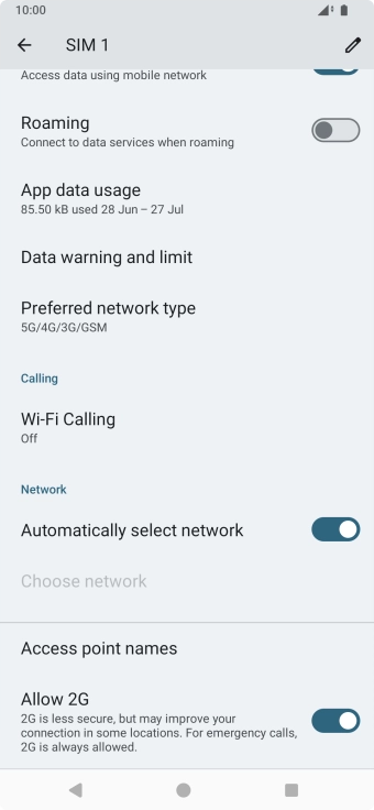 Press App data usage.