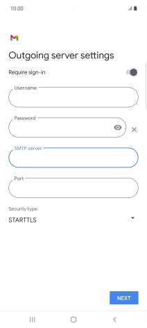 Press the field below 'Port' and key in 25.