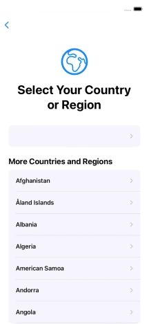 Press the required country or area.