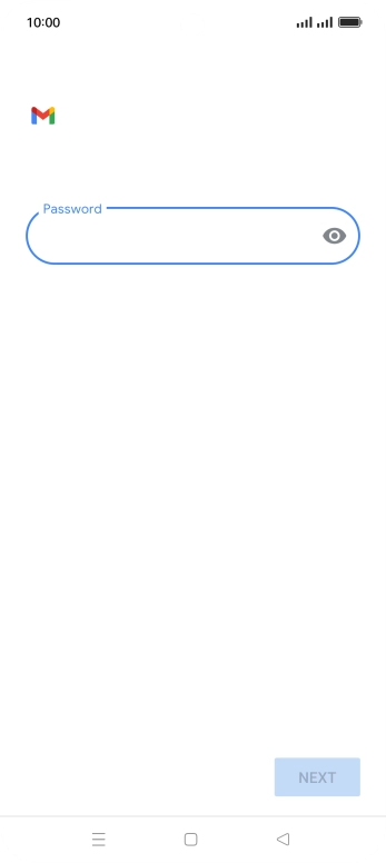 Press the field below 'Password' and key in the password for your email account.