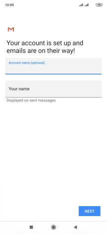 Press Your name and key in the required sender name.