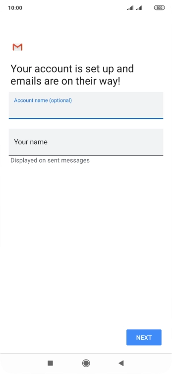 Press Your name and key in the required sender name.
