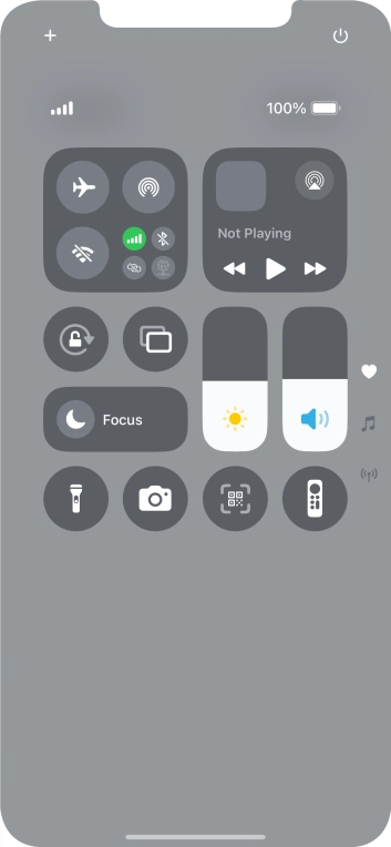 Press the airplane mode icon to turn the function on or off.