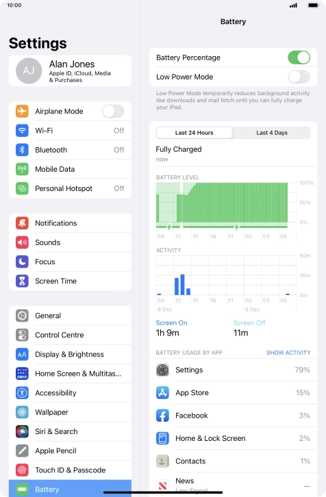 Press the indicator next to 'Low Power Mode' to turn on the function.
