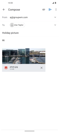 Press the send icon when you've finished your email.
