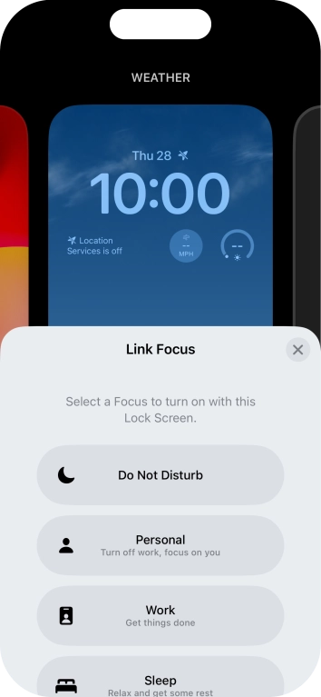 Press the required focus mode. Press the required focus mode.