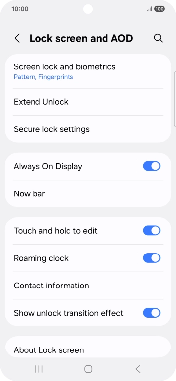 Press Screen lock and biometrics and key in the additional lock code you created earlier.