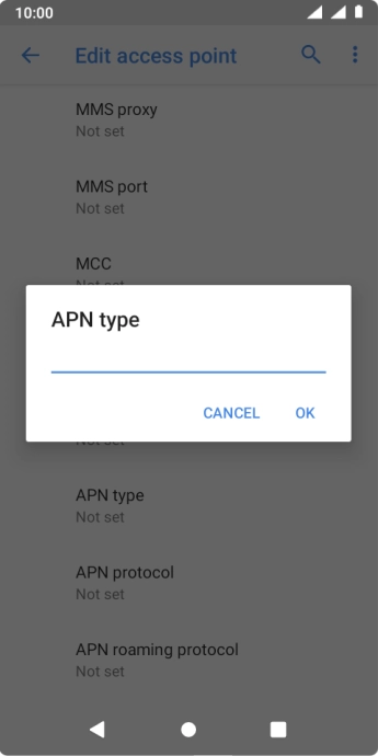 Key in default and press OK. Key in default and press OK.