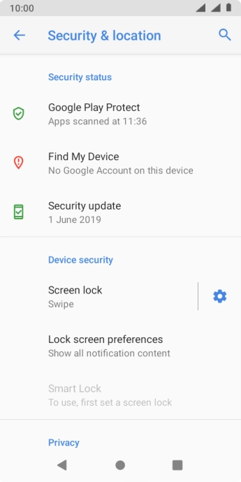 Press Screen lock.