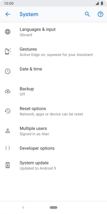 Press System update. If a new software version is available, it's displayed. Follow the instructions on the screen to update the phone software.
